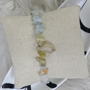 Stretch Bracelet Morganite Aura Crystal Handmade Jewelry Bohemian Eclectic Gift